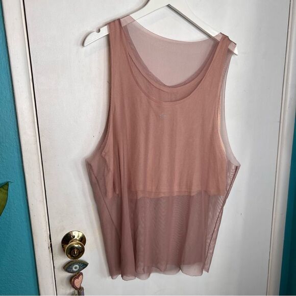 ALO Yoga Pink Mesh Tank Top - Picture 3 of 9